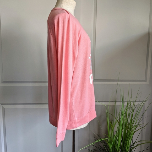 PJ Salvage Pullover Lounge Top Fiesta Siesta Tequila Long Sleeve Pink L NWT - Picture 4 of 12